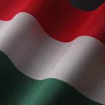 Close-up of the textured Hungarian flag, showcasing its vibrant red, white, and green colors.